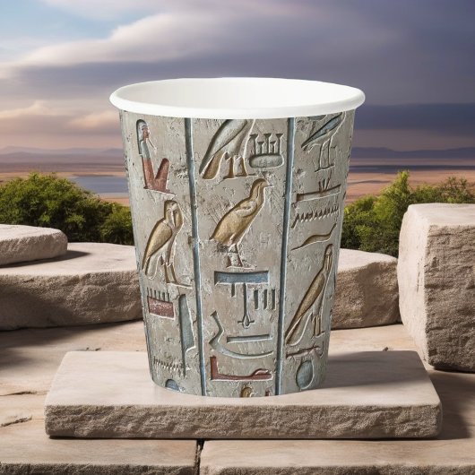 Gobelets En Papier Ancienne Egypte Hiéroglyphique gravé cadeau unique