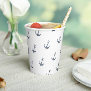 Gobelets En Papier Ancre Blue Sailing Theme BABY SHOWER