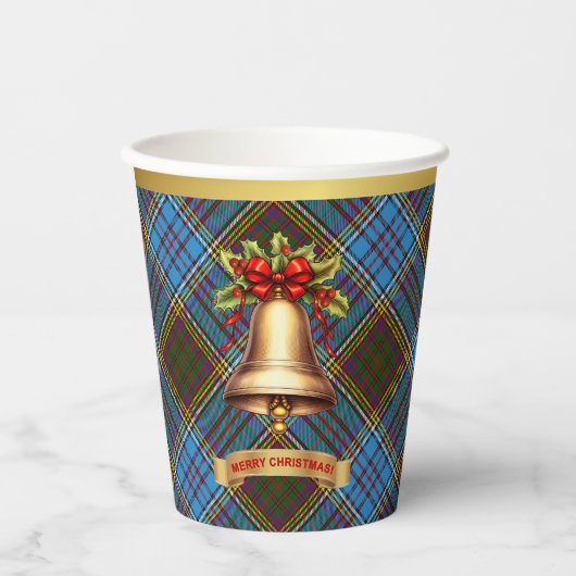 Gobelets En Papier Anderson Personnalisé Tartan Christmas (Recto)