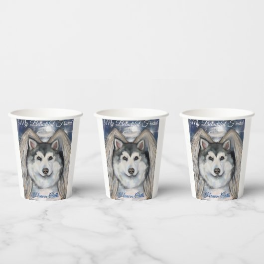 Gobelets En Papier Ange Malamute d'Alaska (Multi)