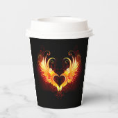 Gobelets En Papier Angel Fire Heart with Wings (Verso)