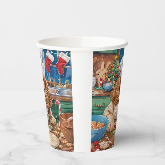 Gobelets En Papier Anglais Cocker Spaniel Vacances Baking : Noël (Gauche)