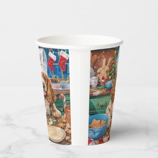 Gobelets En Papier Anglais Cocker Spaniel Vacances Baking : Noël (Droite)