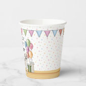 Gobelets En Papier Anglais Crème Golden Retriever coloré Anniversaire (Gauche)