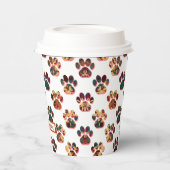 Gobelets En Papier Animal Paw Silhouette Thanksgiving Pawty White (Gauche)