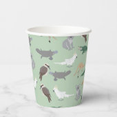 Gobelets En Papier Animaux autochtones australiens Eucalyptus Motif v (Verso)