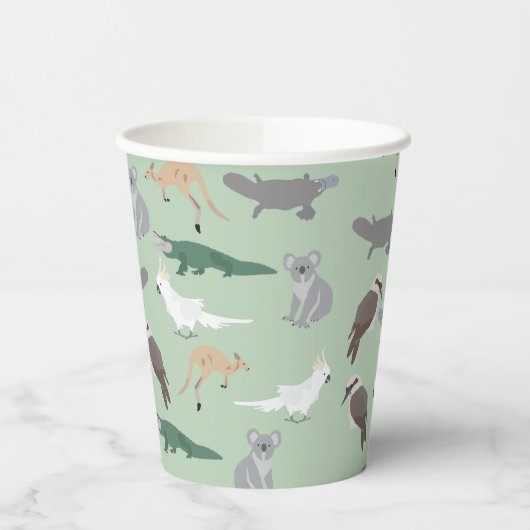 Gobelets En Papier Animaux autochtones australiens Eucalyptus Motif v