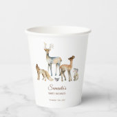 Gobelets En Papier Animaux Baby shower boisé (Recto)