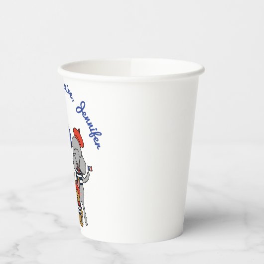 Gobelets En Papier Animaux caricaturaux français mignons Personnalisé (Gauche)