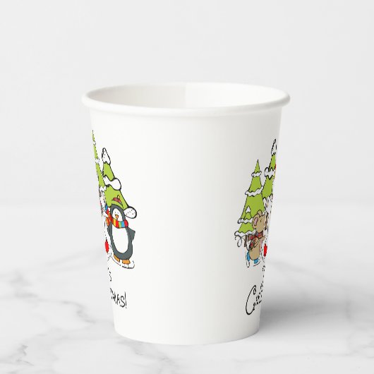 Gobelets En Papier Animaux C'est Noël (Gauche)