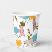 Gobelets En Papier Animaux de bois - Fournitures de foin et de fête d (Verso)