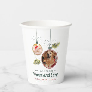 Gobelets En Papier Animaux de compagnie modernes Photos Famille Noël
