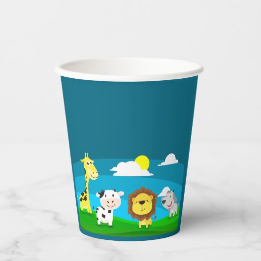 Gobelets En Papier Animaux de dessin animé (Recto)