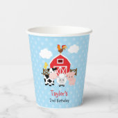 Gobelets En Papier Animaux de ferme Anniversaire Fête Garçons Coupes  (Verso)