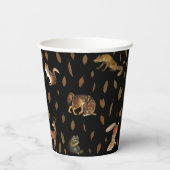 Gobelets En Papier Animaux de forêt automnale Feuilles d'automne (Verso)