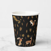 Gobelets En Papier Animaux de forêt automnale Feuilles d'automne (Gauche)