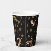 Gobelets En Papier Animaux de forêt automnale Feuilles d'automne (Droite)