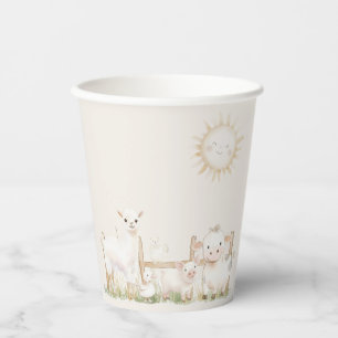 Gobelets En Papier Animaux de la Ferme Amis de Prairie Baby Shower