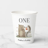 Gobelets En Papier Animaux de la forêt de contes d'anniversaire (Verso)