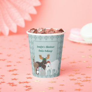 Gobelets En Papier Animaux de l'Arctique à la fête de Noël Casquette 
