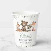 Gobelets En Papier Animaux des bois, Forêt, Un sauvage, Baby shower (Verso)
