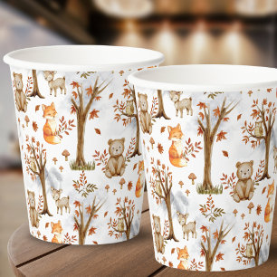 Gobelets En Papier Animaux des Bois Motif Amis de la Forêt