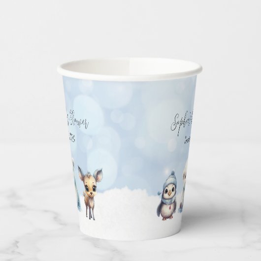 Gobelets En Papier Animaux d'hiver Froid hors Baby shower (Gauche)