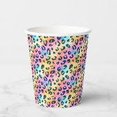 Gobelets En Papier Animaux Empreintes de léopard Anniversaire (Recto)