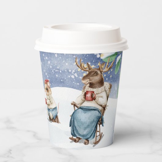 Gobelets En Papier Animaux forestiers boisés Boire (Verso)