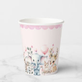 Gobelets En Papier Animaux mignons animaux roses fête d'anniversaire (Verso)