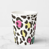 Gobelets En Papier Animaux sauvages colorés et Feuilles tropicaux (Gauche)