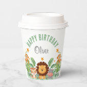 Gobelets En Papier Animaux sauvages Jungle Animaux Tropical Boy Anniv (Recto)