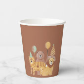 Gobelets En Papier Animaux sauvages mignons Anniversaire (Verso)