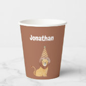 Gobelets En Papier Animaux sauvages mignons Anniversaire (Recto)