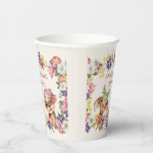 Gobelets En Papier Animaux sauvages mignons Giraffe Fleurs de tigre A (Droite)