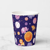 Gobelets En Papier Animaux sur tasses de fêtes spatiales (Verso)