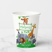 Gobelets En Papier Animaux Wild One Jungle verdure safari hiver (Verso)