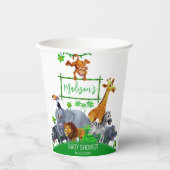Gobelets En Papier Animaux Wild One Jungle verdure safari hiver (Recto)