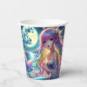 Gobelets En Papier Anime Girl chanter Moonlight Pixie Rainbow Mermaid (Recto)