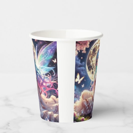 Gobelets En Papier Anime Girl Moon Fairy Princesse dans le jardin (Gauche)