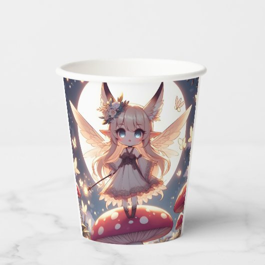 Gobelets En Papier Anime Girl Pixie Hippie Lune Fée (Recto)