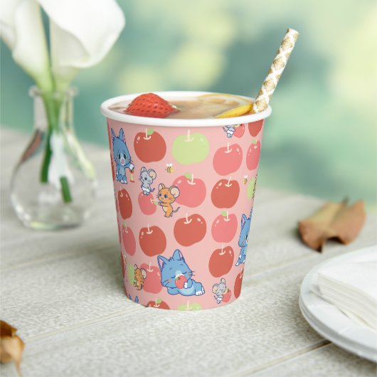 Gobelets En Papier Anime Tom, Jerry et Tuffy Apple Motif (Insitu)