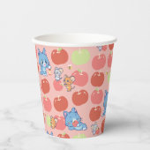 Gobelets En Papier Anime Tom, Jerry et Tuffy Apple Motif (Recto)