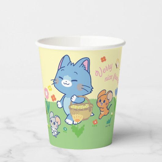 Gobelets En Papier Anime Tom, Jerry et Tuffy Picnic (Gauche)
