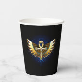 Gobelets En Papier Ankh or avec ailes (Verso)