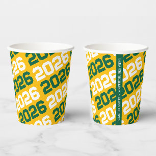 Gobelets En Papier Année d'obtention du diplôme Gold Yellow & Green C