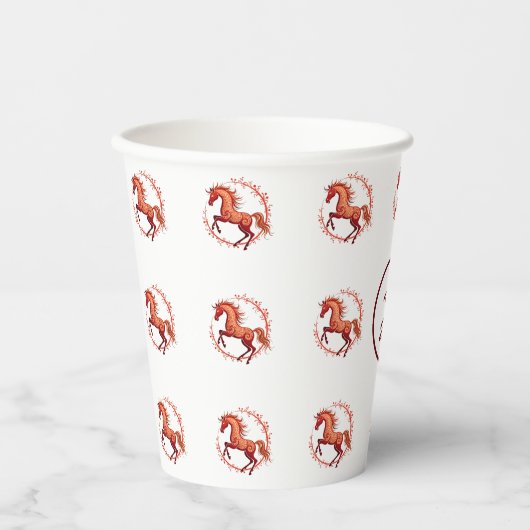 Gobelets En Papier Année du cheval 2026 (Recto)