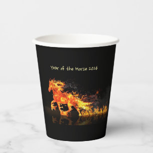 Gobelets En Papier Année du Cheval 2026 (Cheval de Feu)