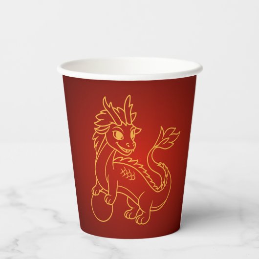 Gobelets En Papier Année du dragon 2024 Zodiac chinois (Verso)