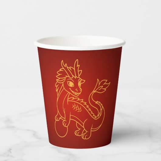 Gobelets En Papier Année du dragon 2024 Zodiac chinois (Recto)